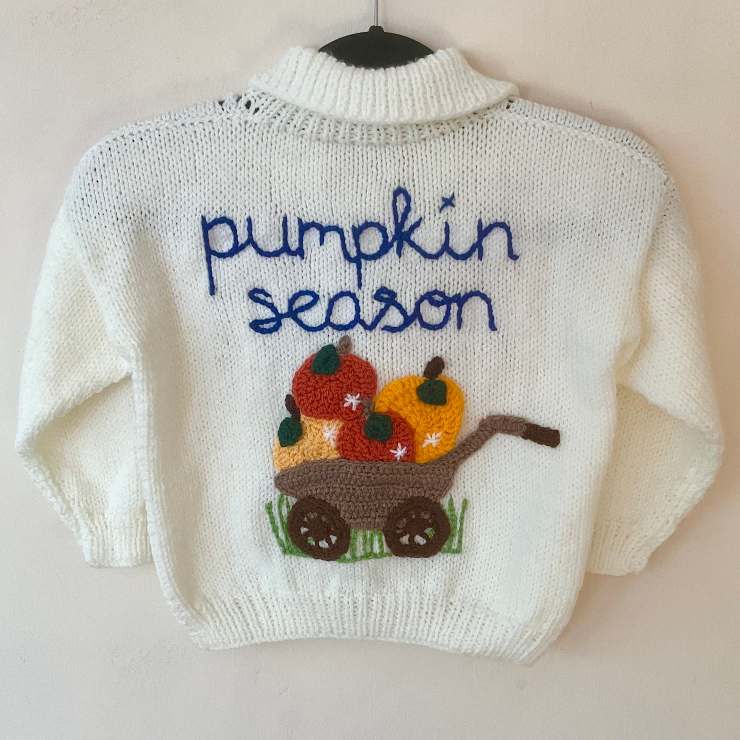 "Pumpkin Season" Handmade Cardigan Size Approx 4-6 Years