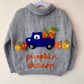 "Pumpkin Season" Handmade Cardigan Size Approx 4-5 Years