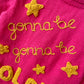 “Gonna Be Golden” Handmade Pink Cardigan Size Approx 6-8 Years