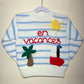 "En Vacances" Handmade Blue Stripe Cardigan Size Approx 2-3 Years
