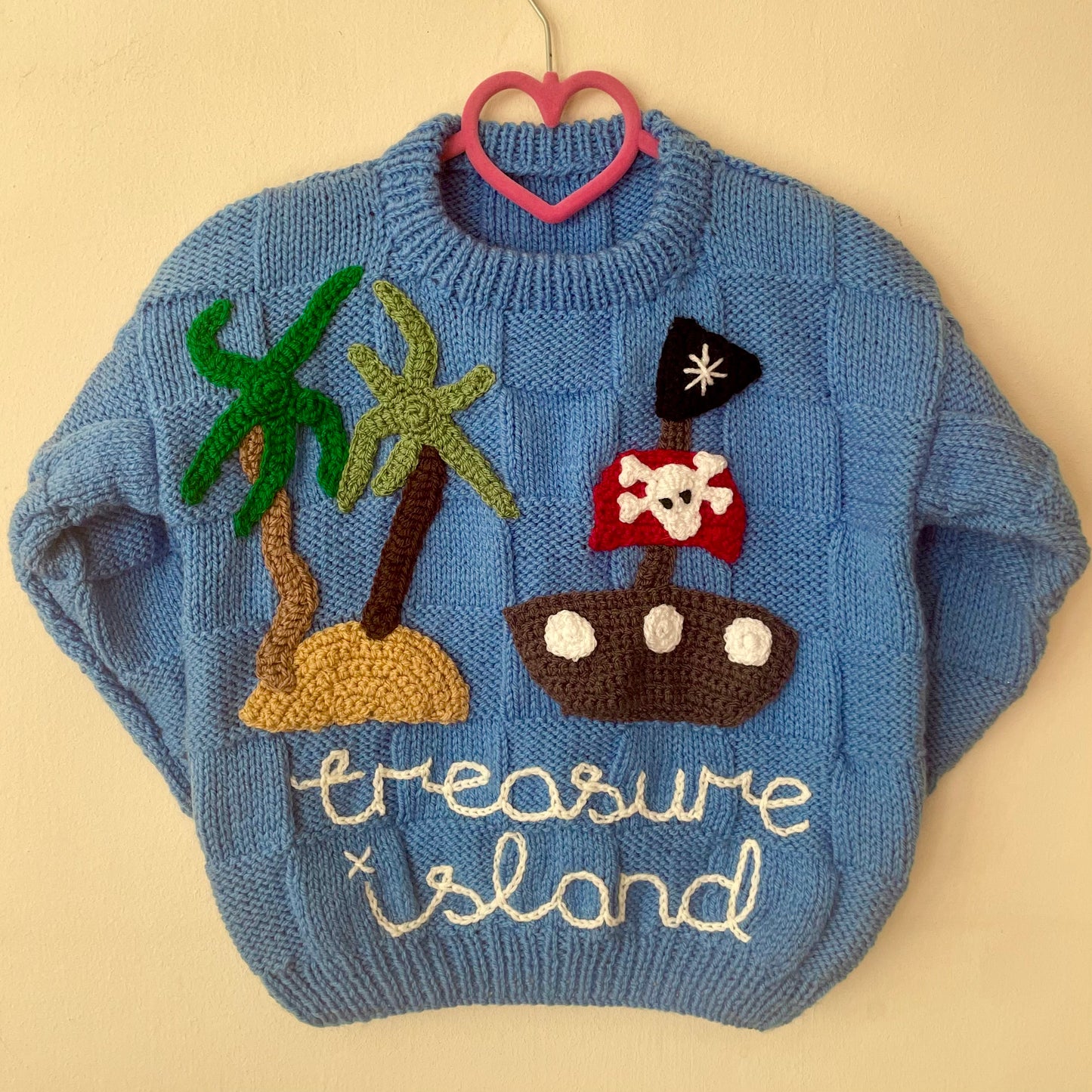 "Treasure Island" Handmade Jumper Size Approx 4-5 Years