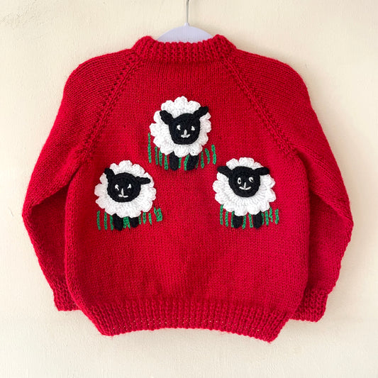 "Baa Baa" Handmade Jumper Size Approx 3-4 Years