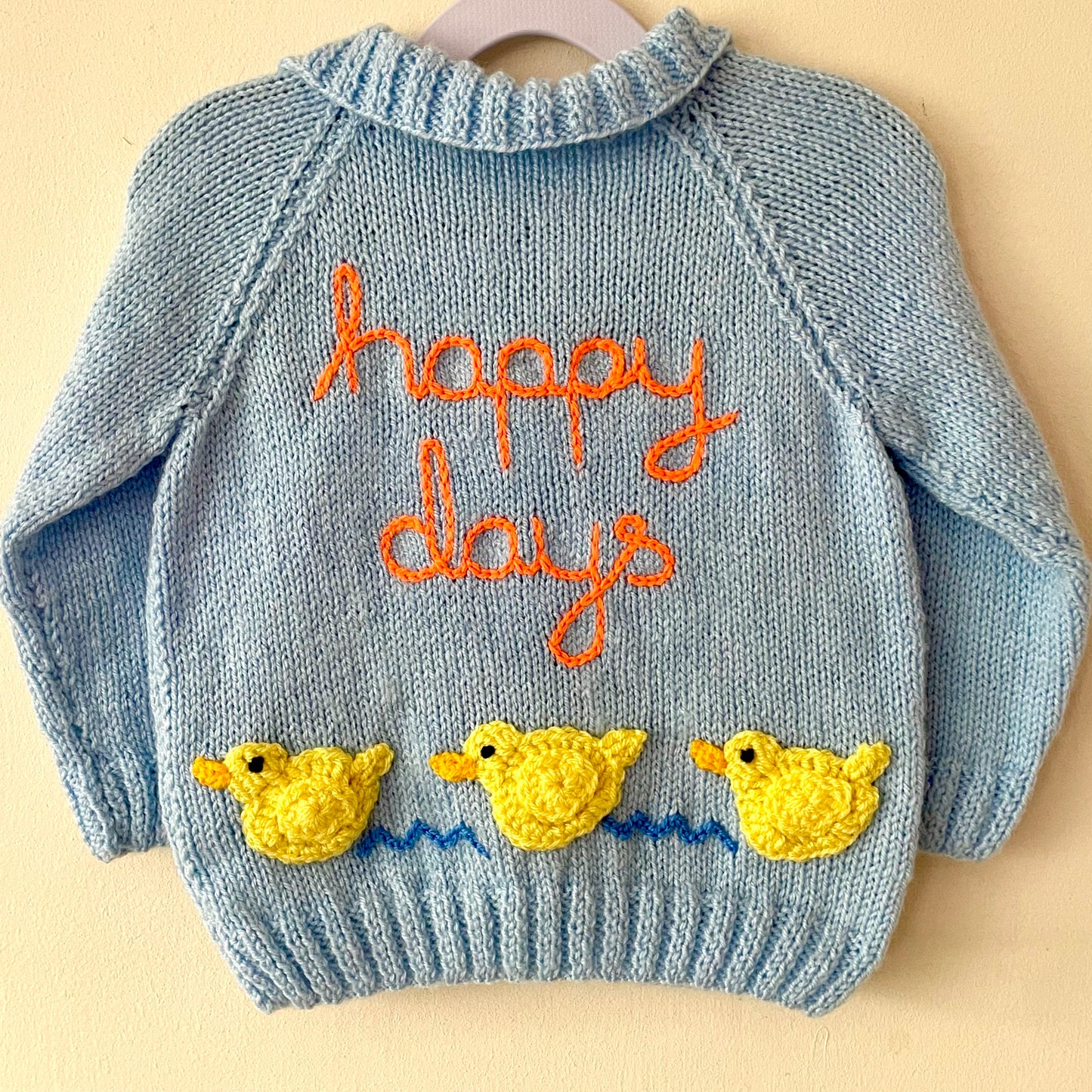 "Happy Days” Handmade Cardigan Size Approx 2-3 Years