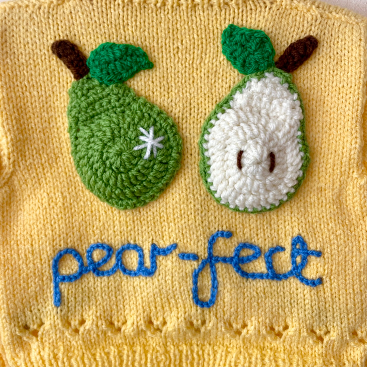 “Pear-fect” Handmade Cardigan Size Approx 6-12 Months