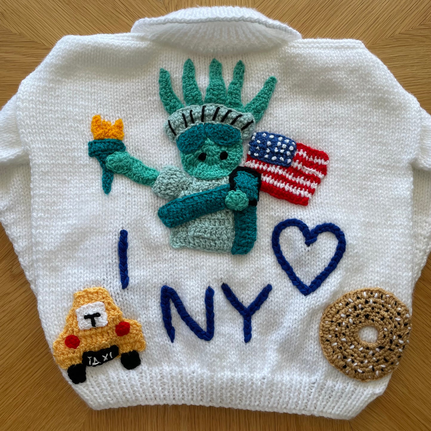 "I ♥️ NY” Handmade Cardigan Size Approx 4-6 Years