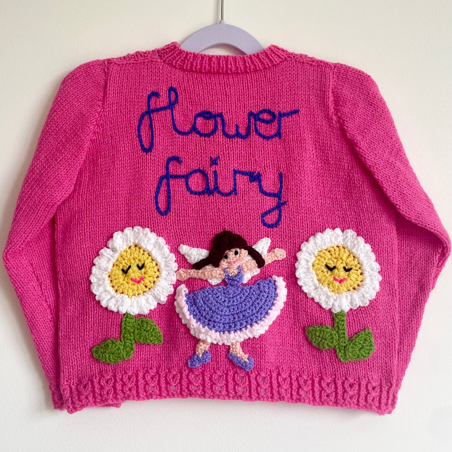 "Flower Fairy” Handmade Cardigan Size Approx 3-5 Years