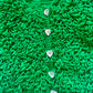 Hand-Knitted Green Loopy Cardigan Size Approx 2-3 Years