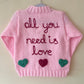 "All You Need Is Love" Handmade Cardigan Size Approx 3-5 Years