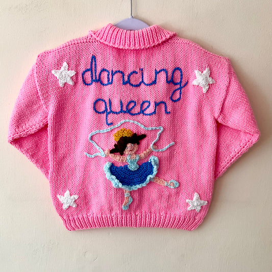 “Dancing Queen” Handmade Cardigan Size Approx 4-6 Years