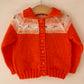 "BOO!” Handmade Orange Cardigan Size Approx 6-12 months