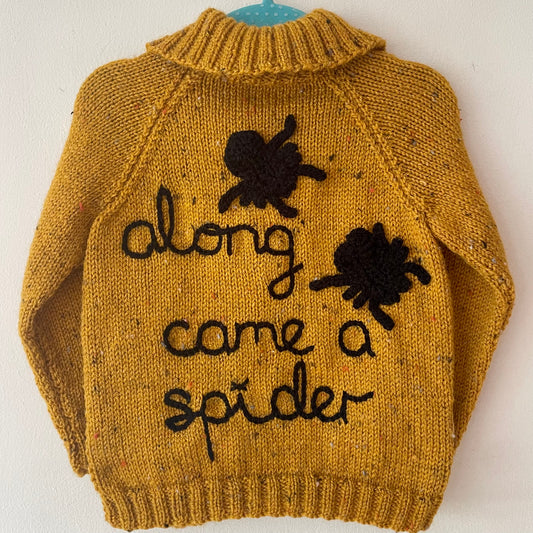 "Along Came A Spider” Handmade Cardigan Size Approx 1-2 Years