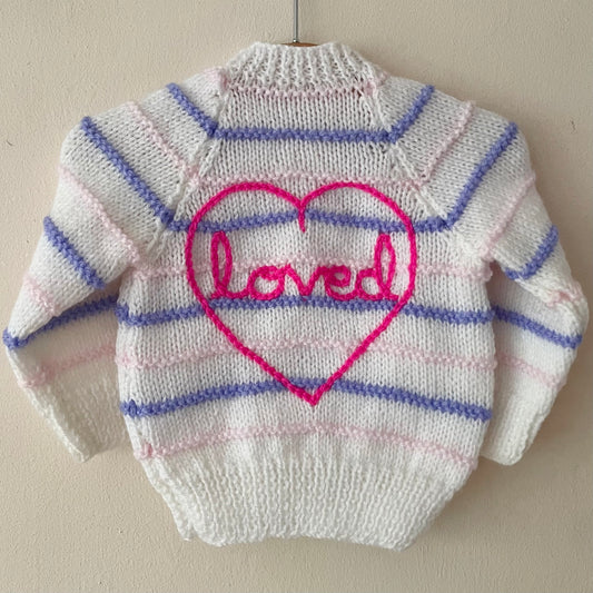 "Loved" Handmade Cardigan Size Approx 0-3 Months