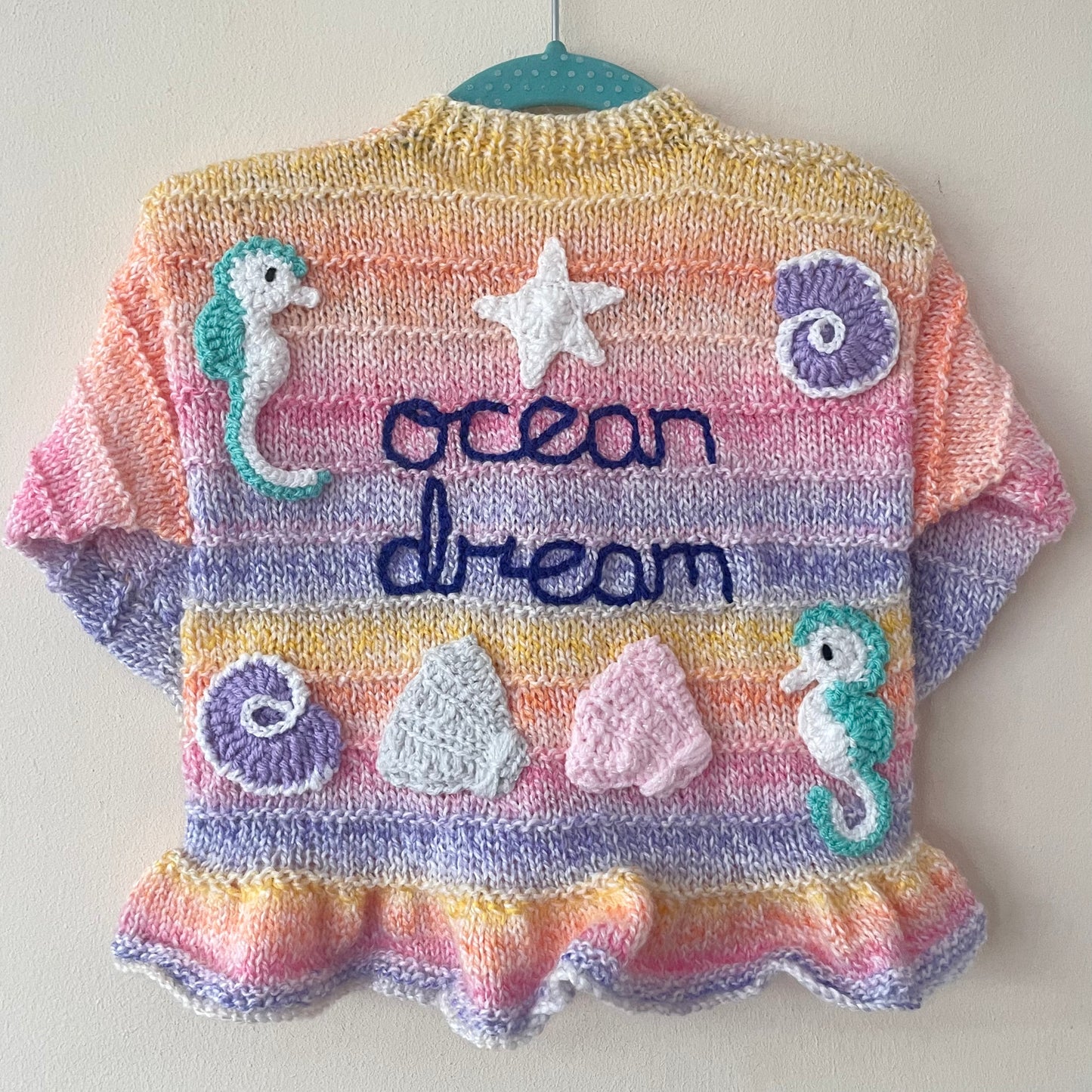 "Ocean Dream" Handmade Cardigan Size Approx 1-2 Years