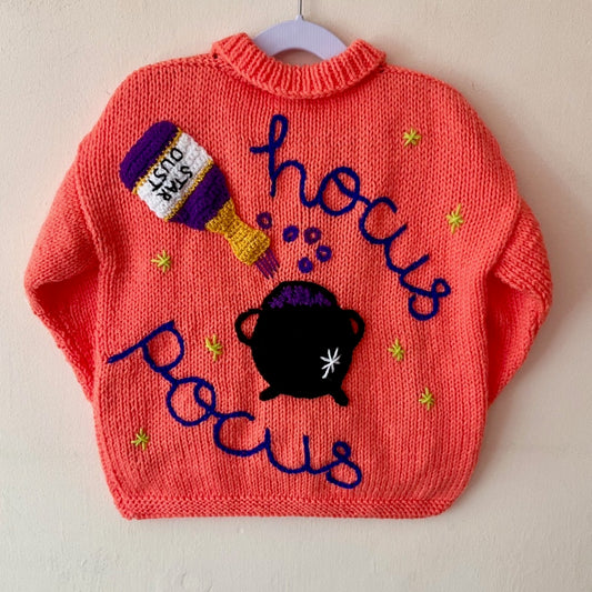 "Hocus Pocus" Handmade Cardigan Size Approx 3-5 Years