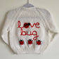 "Love Bug" Handmade Cardigan Size Approx 1-2 Years