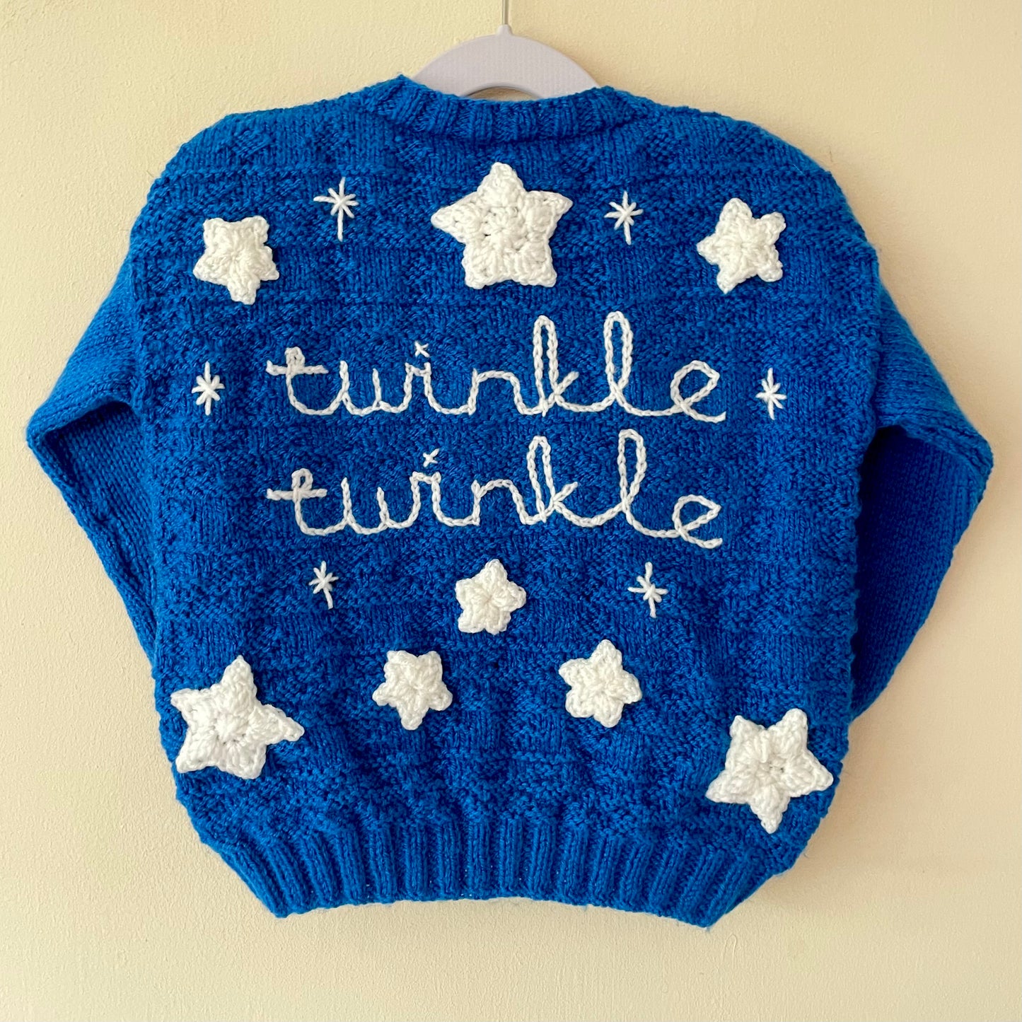 "Twinkle Twinkle" Handmade Cardigan Size Approx 2-3 Years