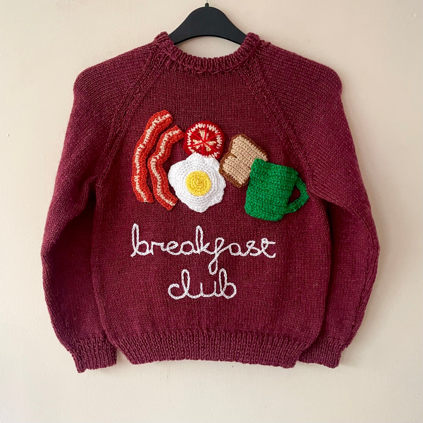 "Breakfast Club" Handmade Jumper Size Approx 7-9 Years