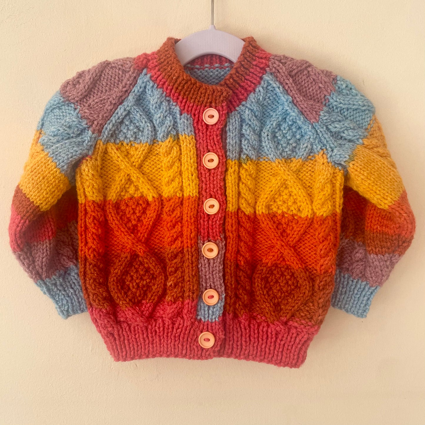 Handmade Rainbow Cardigan Size Approx 1-2 Years