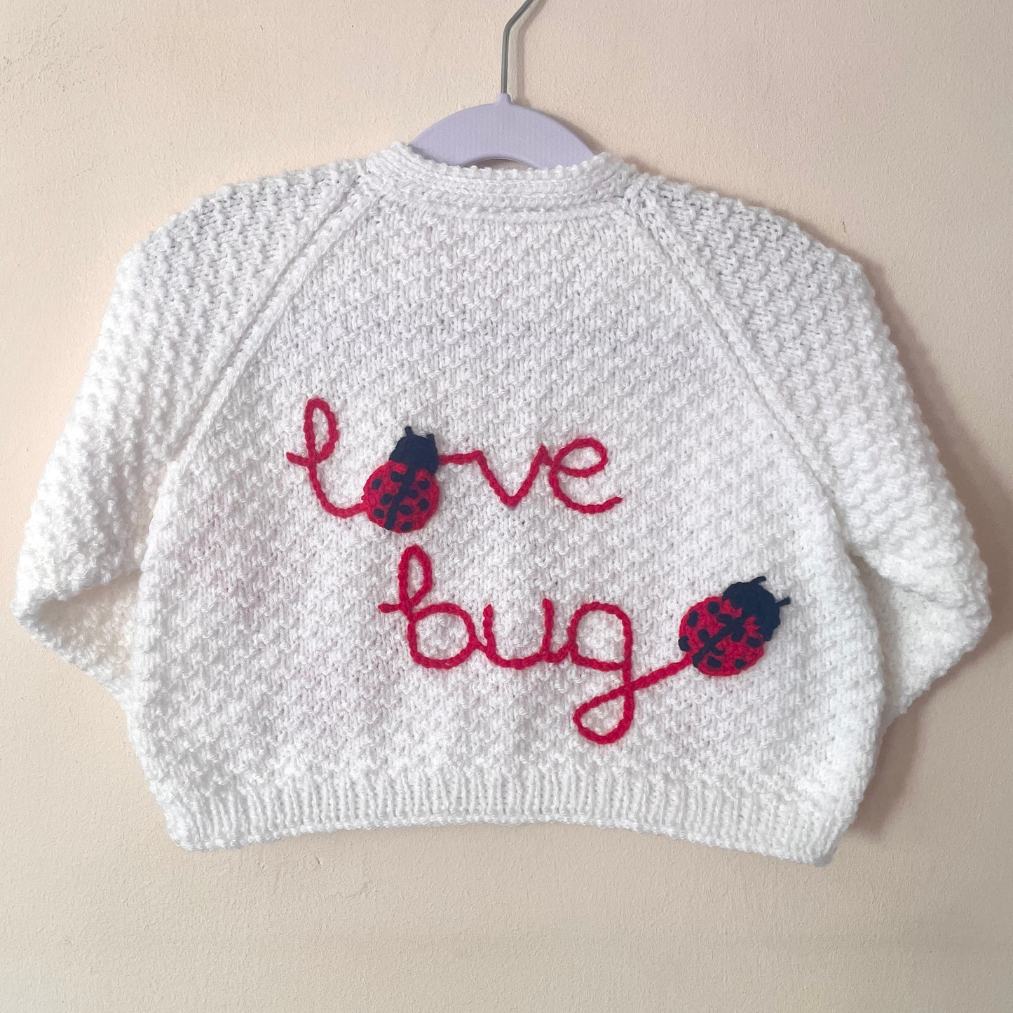 “Love Bug” Handmade Cardigan Size Approx 1-2 Years