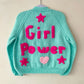 "Girl Power" Handmade Cardigan Size Approx 4-6 Years