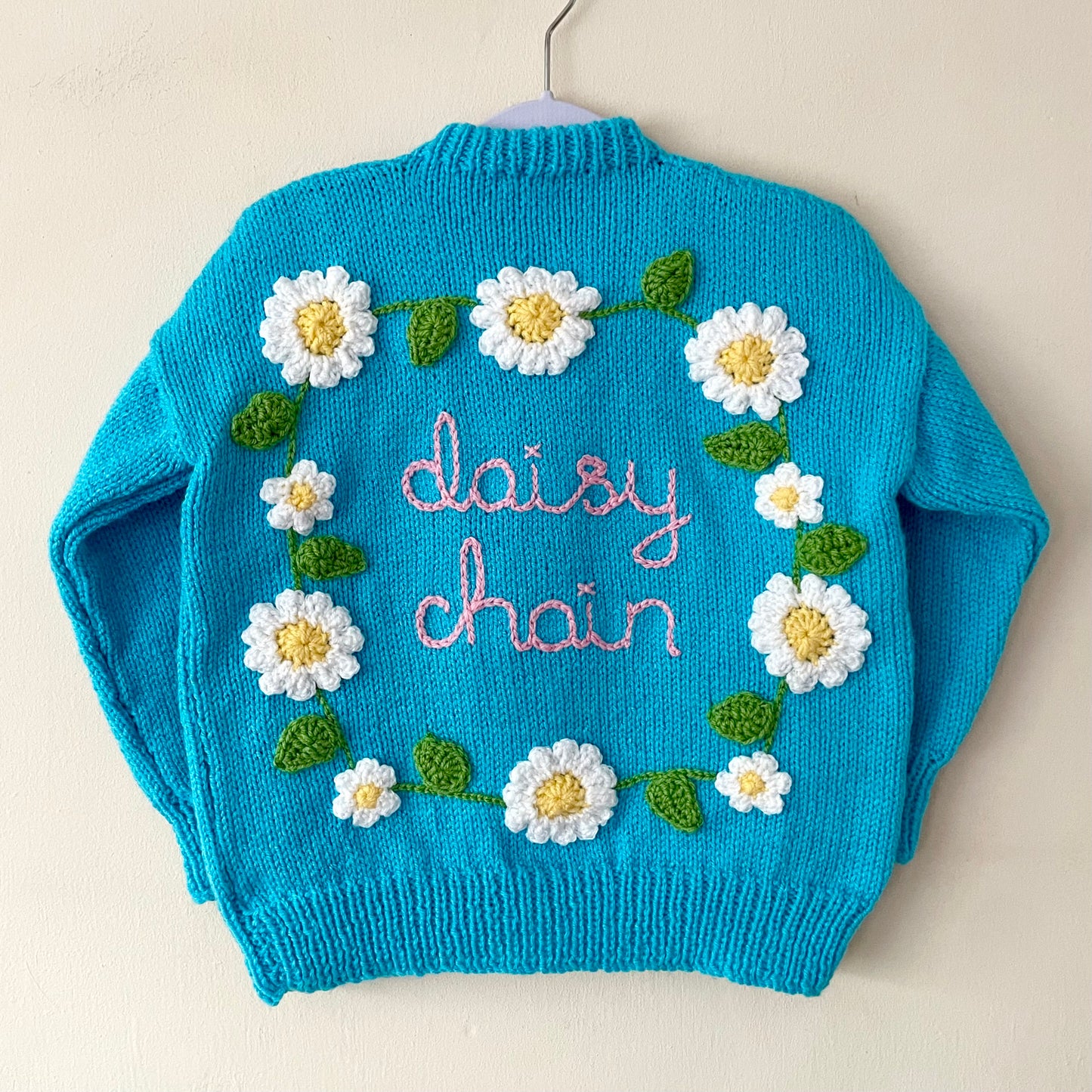 "Daisy Chain” Handmade Cardigan Size Approx 4-6 Years