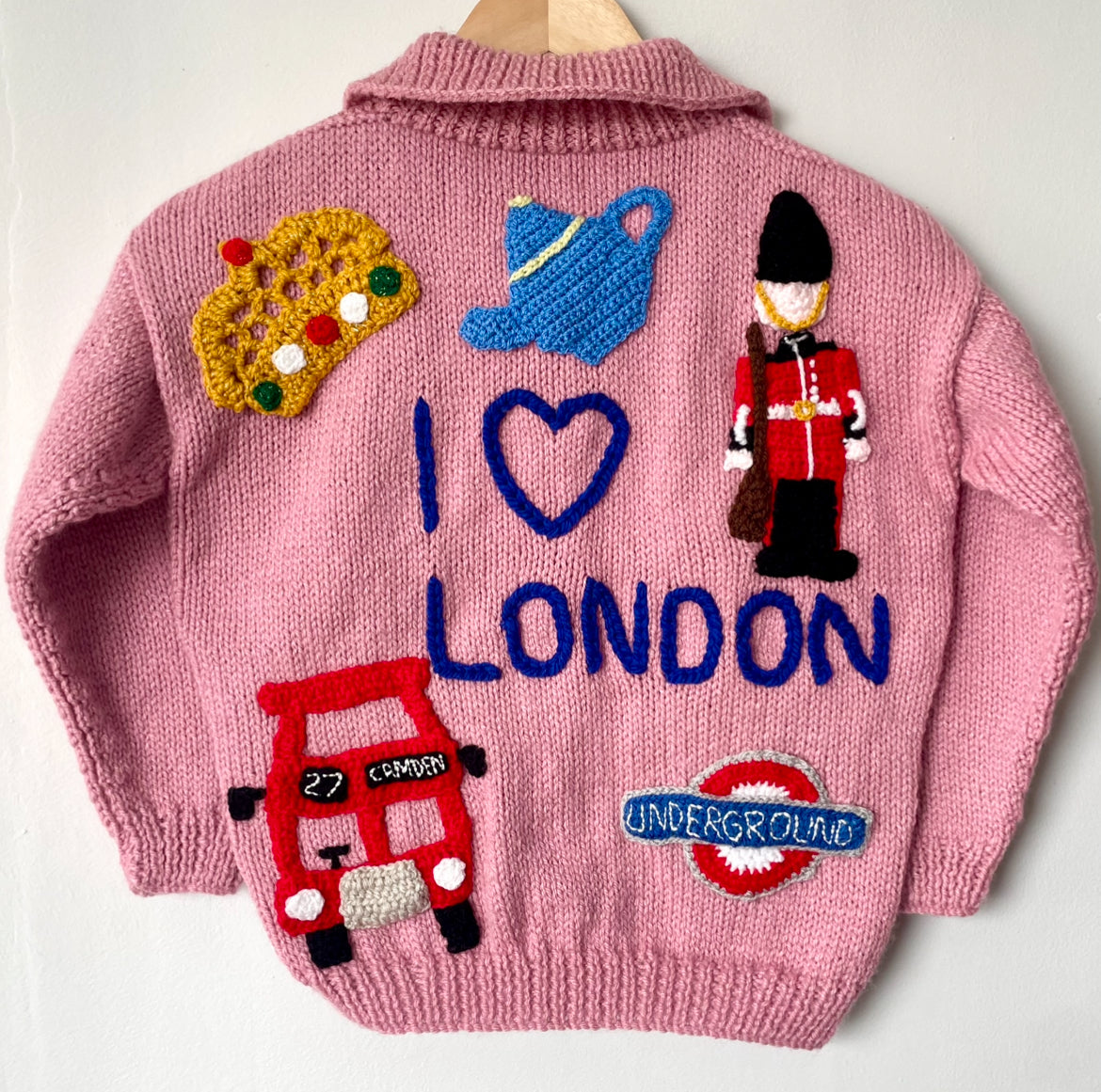 "I ♥️ London” Handmade Cardigan Size Approx 6-8 Years