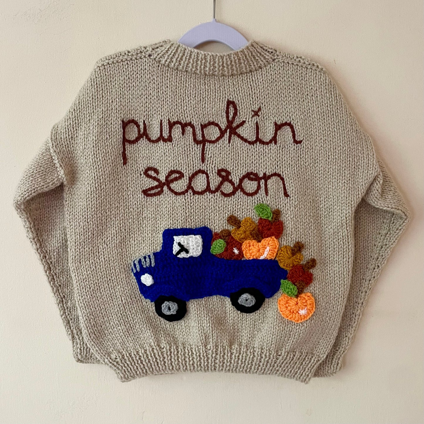 "Pumpkin Season" Handmade Jumper Size Approx 4-6 Years