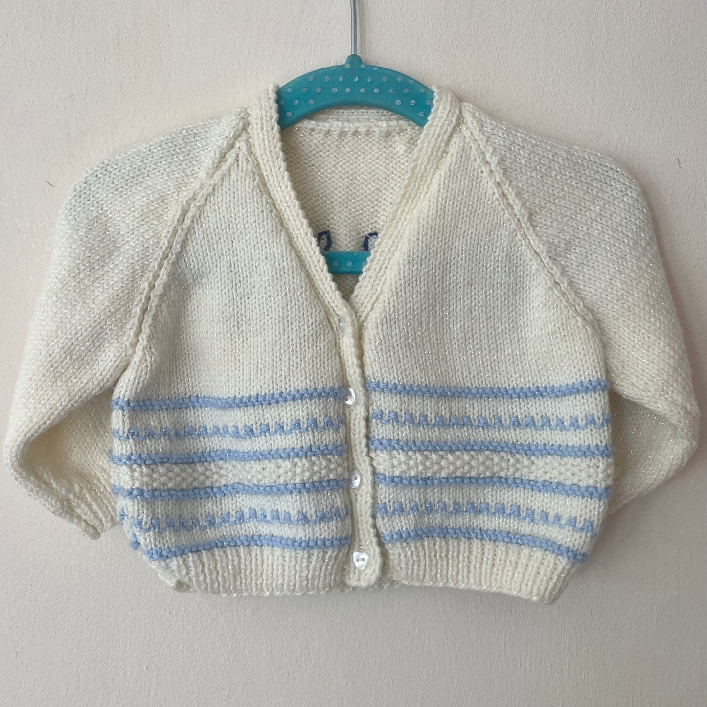 "Hello" Handmade Duck Cardigan Size Approx 0-3 Months