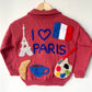 "I ♥️ Paris” Handmade Cardigan Size Approx 6-8 Years