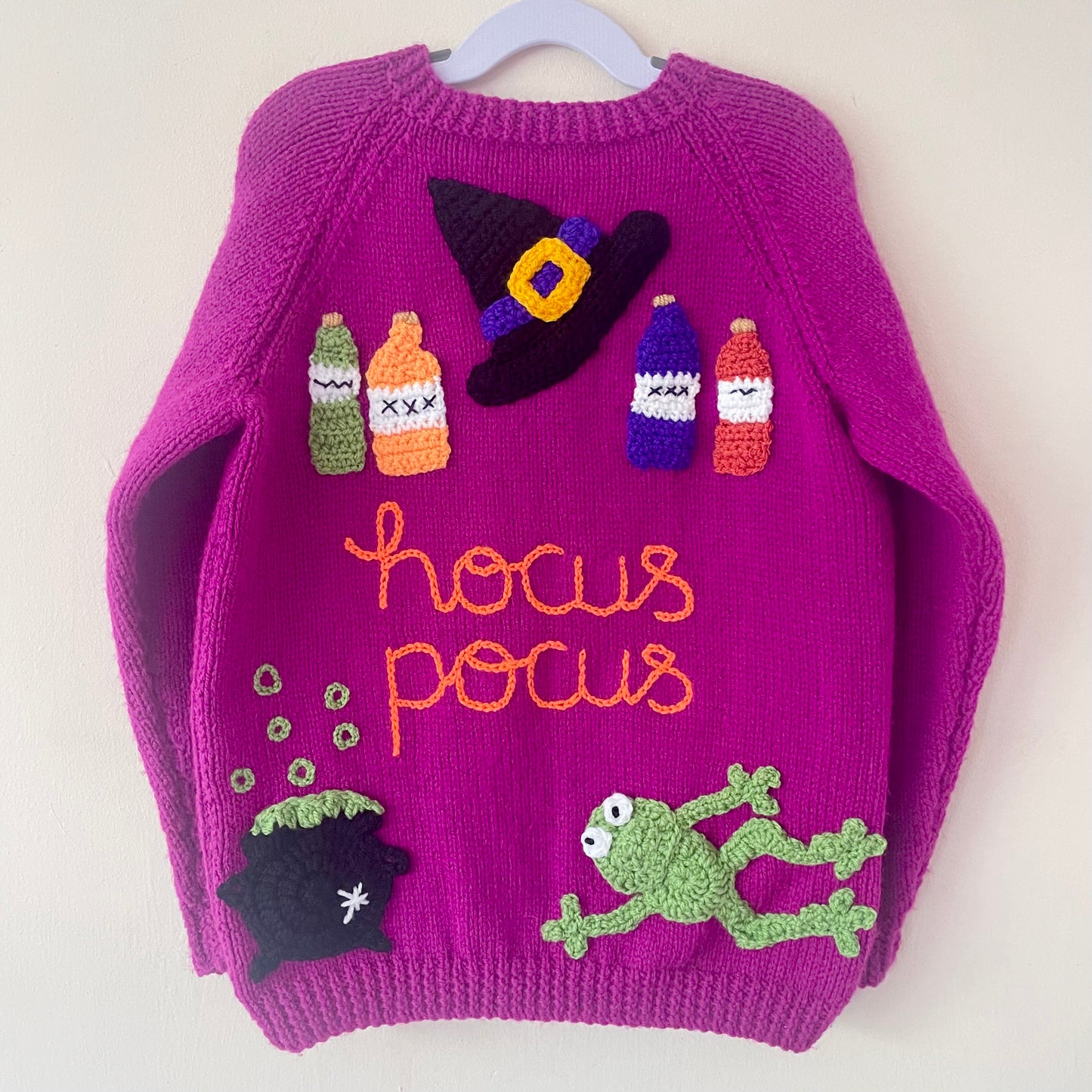 "Hocus Pocus" Handmade Cardigan Size Approx 7-9 Years