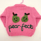 "Pear-fect" Handmade Cardigan Size Approx Newborn to 3 Months