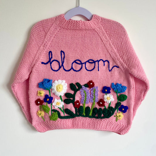 "Bloom" Handmade Cardigan Size Approx 3-5 Years