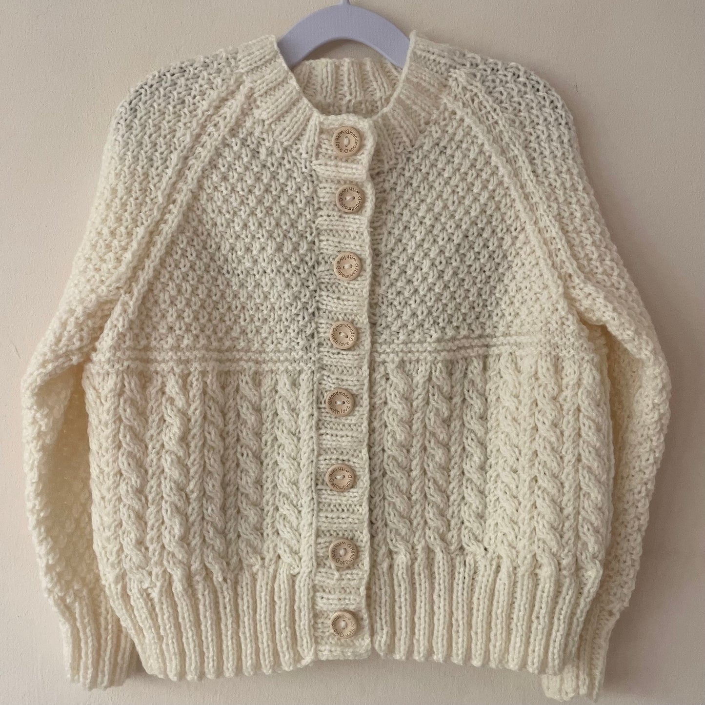 "Oh Stick Man" Handmade Cardigan Size Approx 4-6 Years