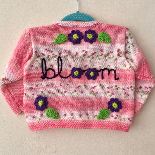 "Bloom" Handmade Cardigan Size Approx 6-12 Months