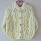 Unembellished Hand-knitted Hooded Cardigan Size Approx 3-5 Years