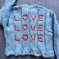 "Love Love Love" Handmade Cardigan Size Approx 3-5 Years