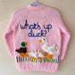 "What's Up Duck?" Handmade Cardigan Size Approx 3-5 Years