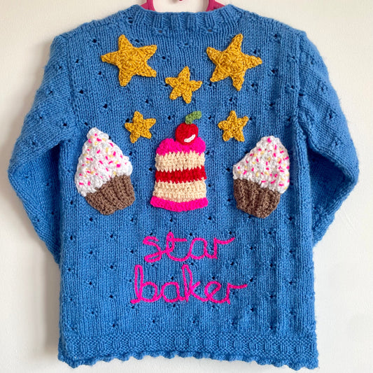 "Star Baker” Handmade Cardigan Size Approx 3-4 Years