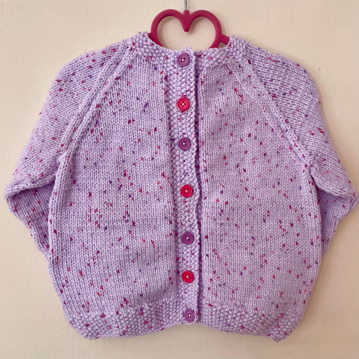 "Room On The Broom” Handmade Lilac Cardigan Size Approx 2-3 Years