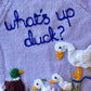 "What's Up Duck?” Handmade Cardigan Size Approx 4-6 Years