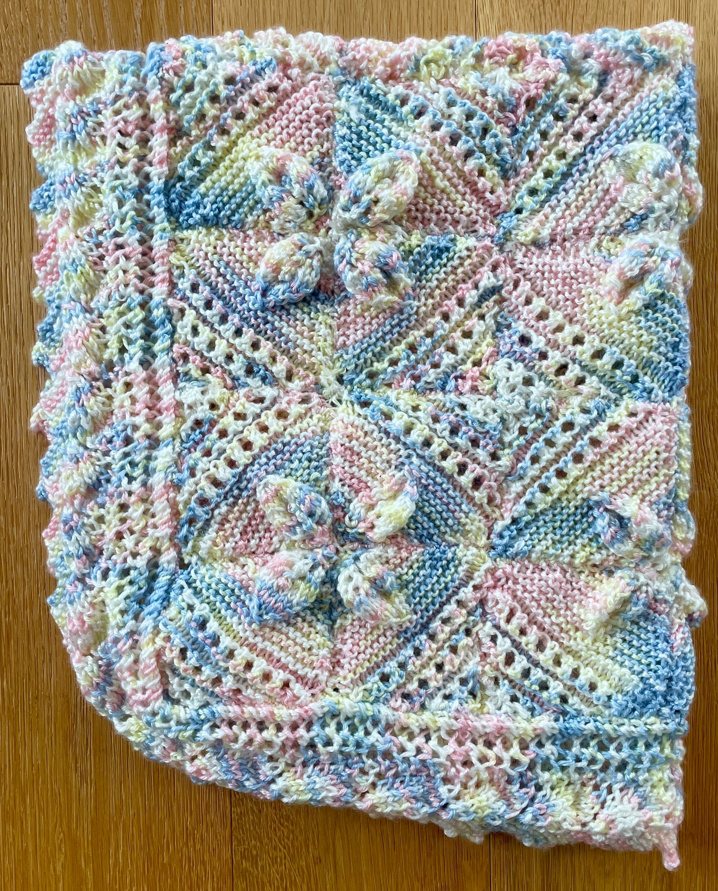 Large Rainbow Floral Design Handmade Blanket
