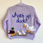 "What's Up Duck?” Handmade Cardigan Size Approx 4-6 Years