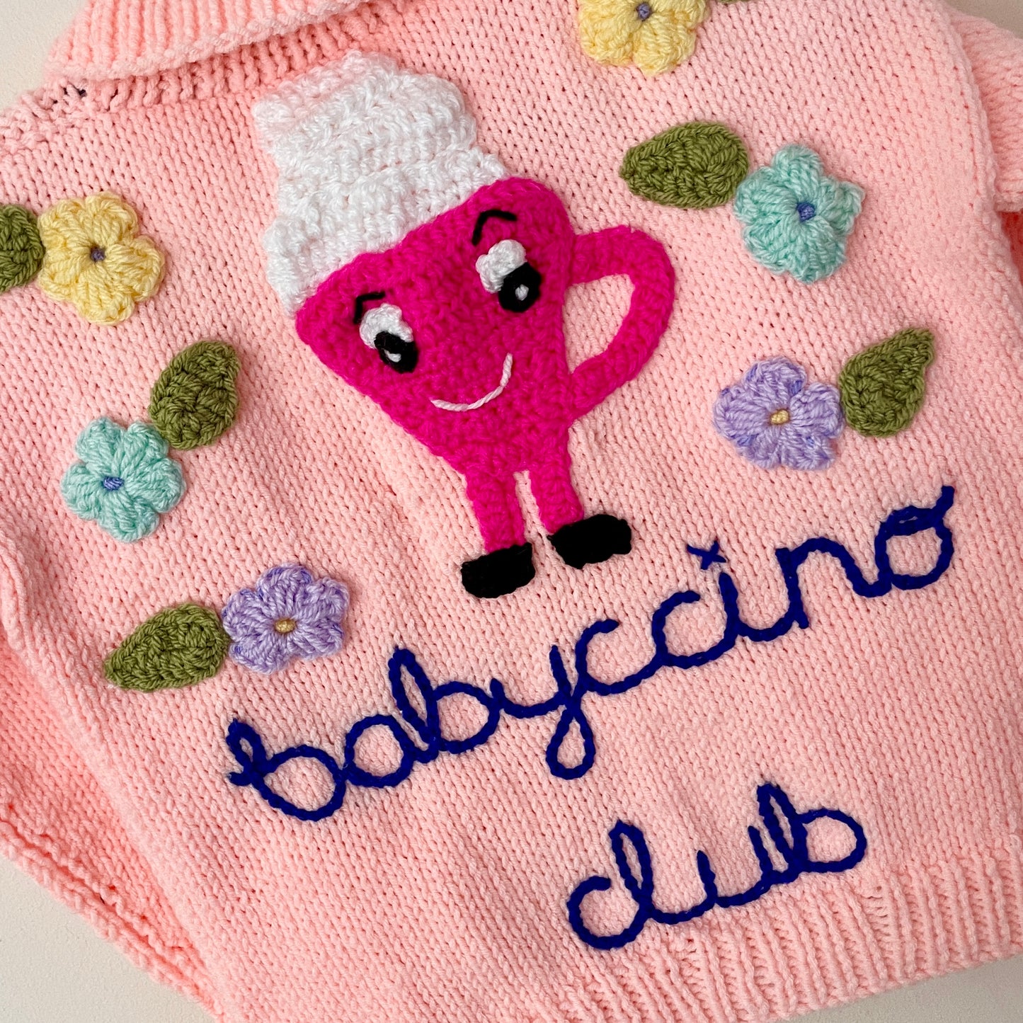 “Babyccino Club” Handmade Cardigan Size Approx 2-4 Years