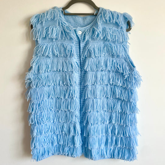 Ladies' Fringed Handmade Gilet Size Approx UK 8-12