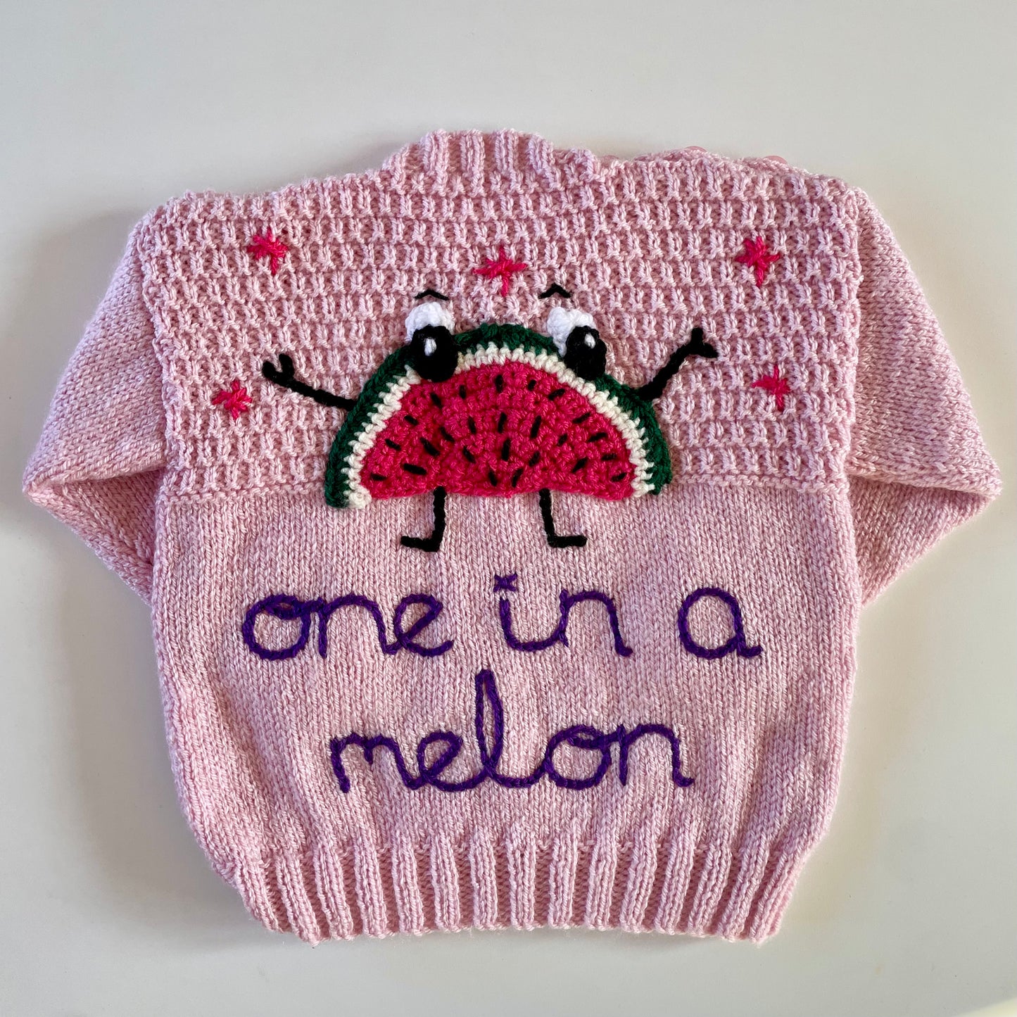 "One In A Melon” Handmade Jumper Size Approx 2-3 Years