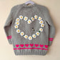 Daisy Heart Handmade Cardigan Size Approx 2-4 Years