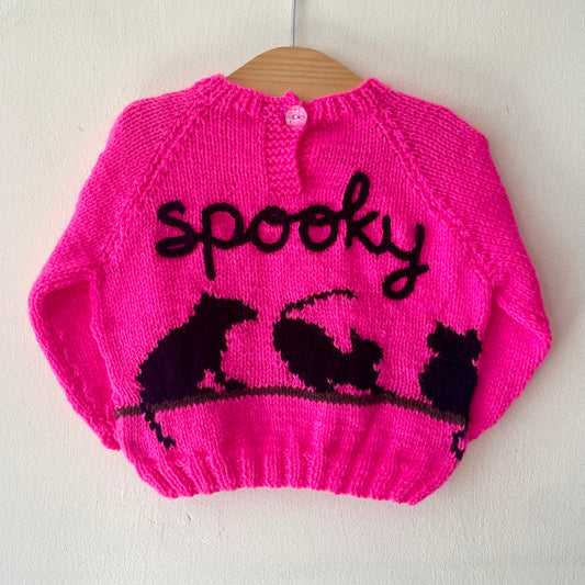 "Spooky" Handmade Jumper Size Approx 12-18 Months