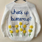 "What's Up Buttercup?” Handmade Cardigan Size Approx 5-7 Years