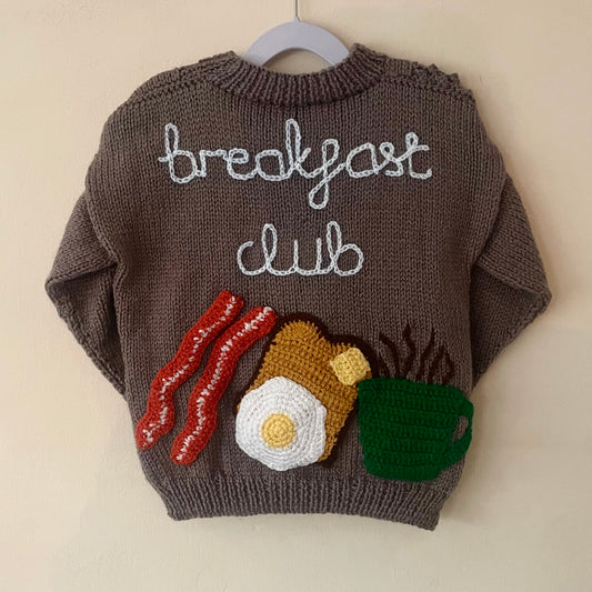 "Breakfast Club" Handmade Jumper Size Approx 4-6 Years