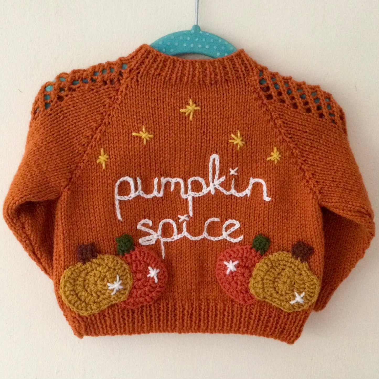 "Pumpkin Spice” Handmade Cardigan Size Approx 3-9 Months